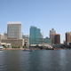 Police boats patrol the inner harbor on July 30, 2019 in Baltimore, Maryland.